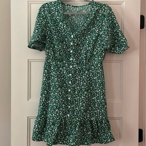 SHEIN floral sun dress, multicolored, button down